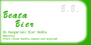 beata bier business card